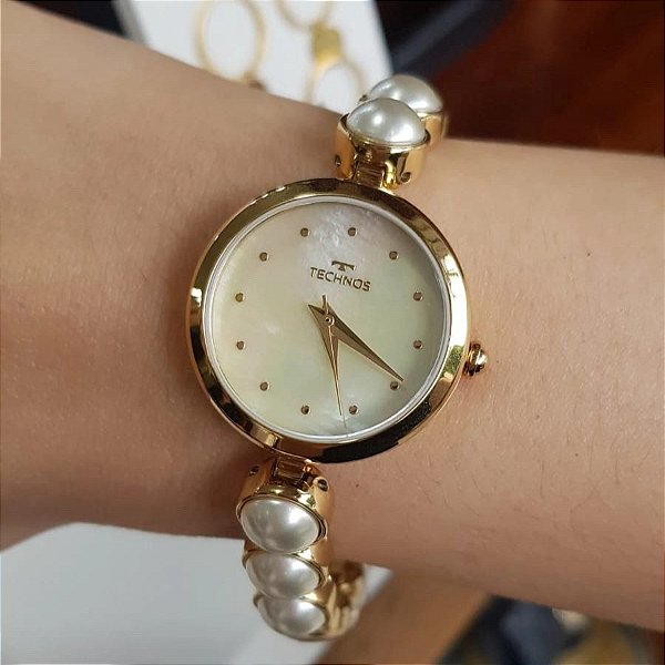 Relógio Technos Feminino Dourado Pérola 2035nej/1x