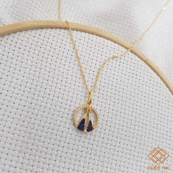 Kit Cordão Ouro 18k + Pingente Nossa Senhora Ouro 18k