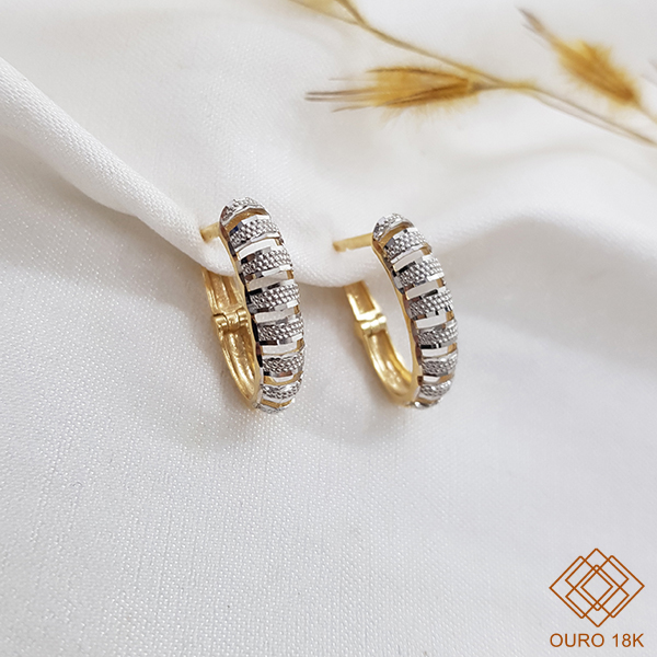 Brinco Argola Duo Ouro 18k