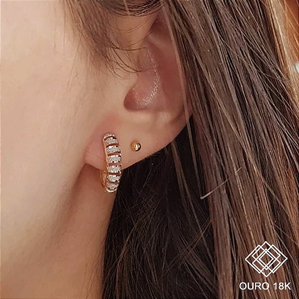 Brinco Argola Duo Ouro 18k