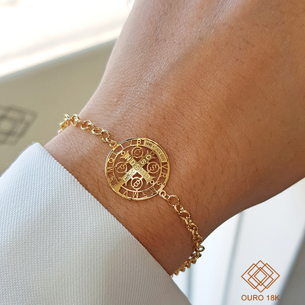 Pulseira São Bento Elo Portuquês Ouro 18k