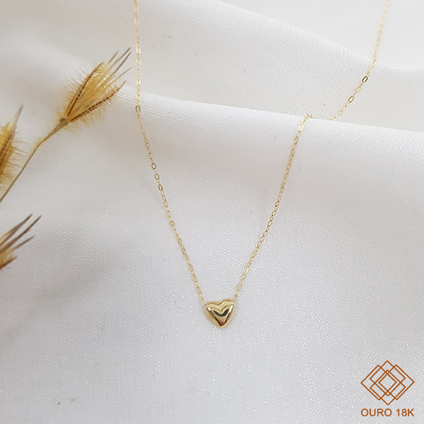 Gargantilha Coração Ouro 18k - 45CM