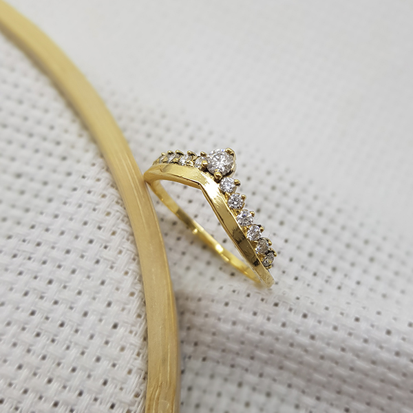 Anel Asa Delta Ouro 18k Diamante Laboratório 46pts