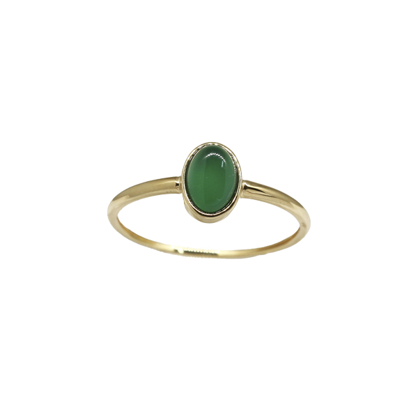 Anel Solitário Ouro 18k Crisopázio Cabochão