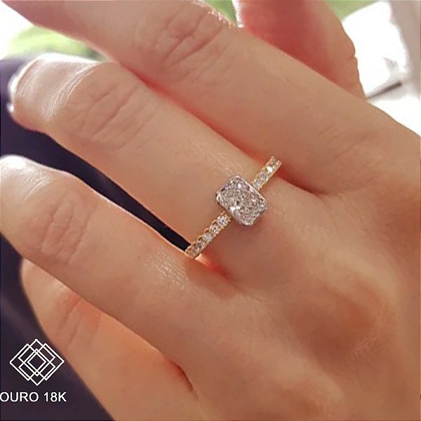 Anel Solitário Ouro 18k Diamante Laboratório 2,1 Quilates