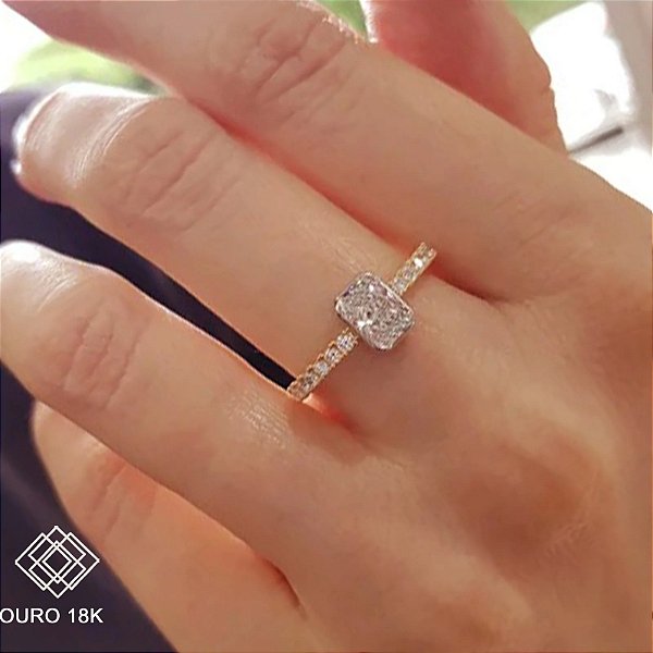 Anel Solitário Ouro 18k Diamante Laboratório 2,1 Quilates