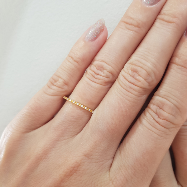 Anel Aparador Ouro 18k Zircônias