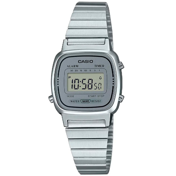 Relógio Casio Digital Vintage Prata Unissex La670wa-7df-sc