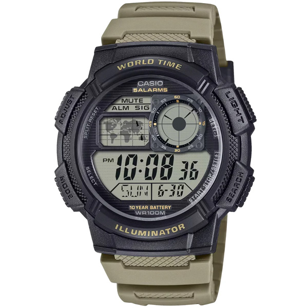 Relógio Casio Digital World Time Masculino Ae-1000w-5avdf-sc