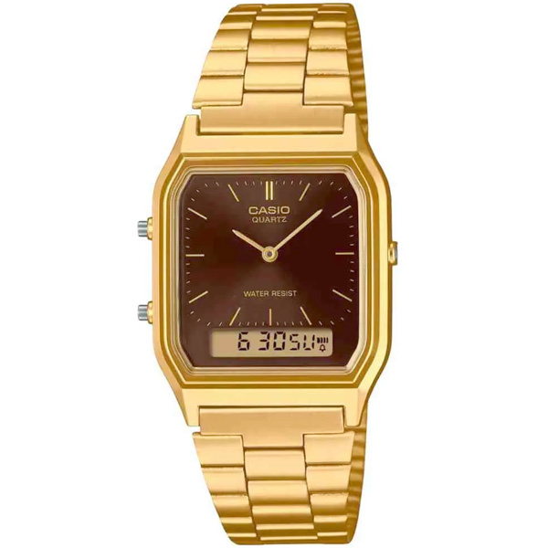 Relógio Casio Vintage Unissex Dourado Aq-230ga-5amqydf-sc