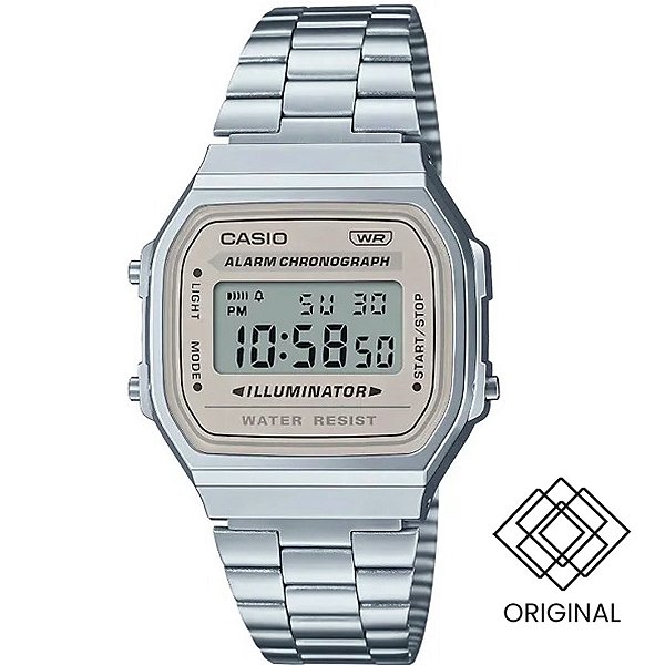 Relógio Casio Vintage Prata Unissex A168wa-8aydf-sc