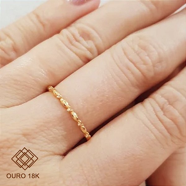 Anel Aparador Gota Ouro 18k Zircônias