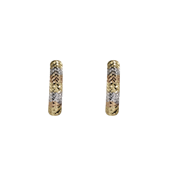 Brinco 3 Cores Ouro 18k