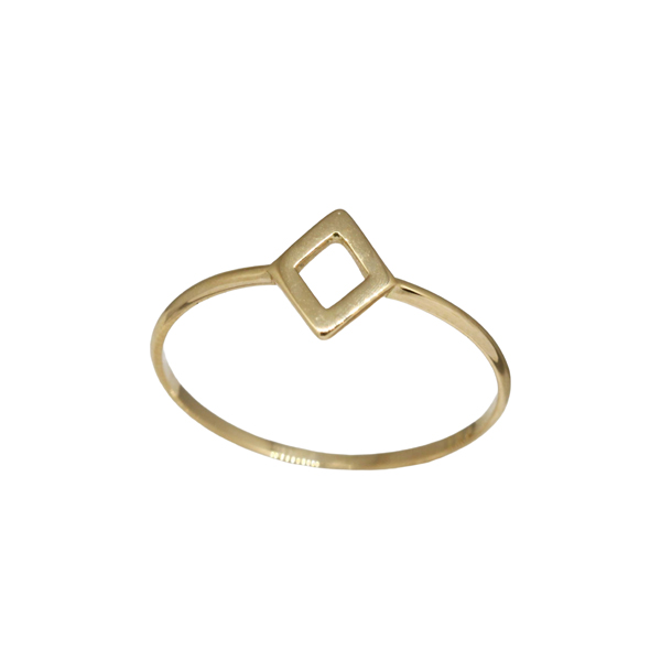 Anel Minimalista Losango Ouro 18k