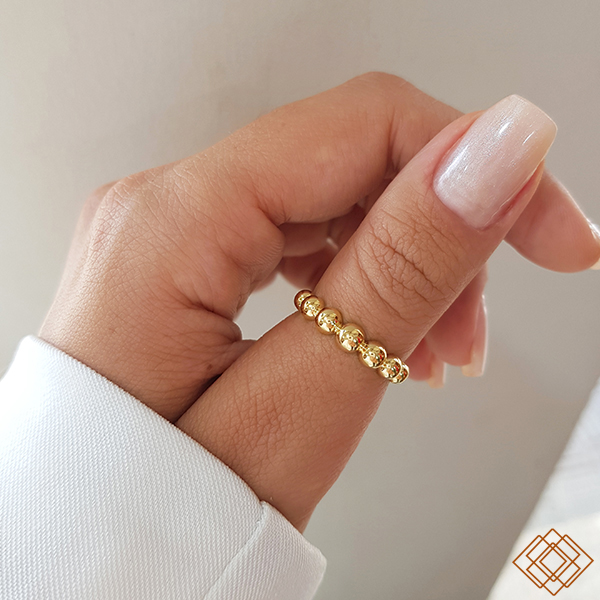Anel Esferas Ouro 18k