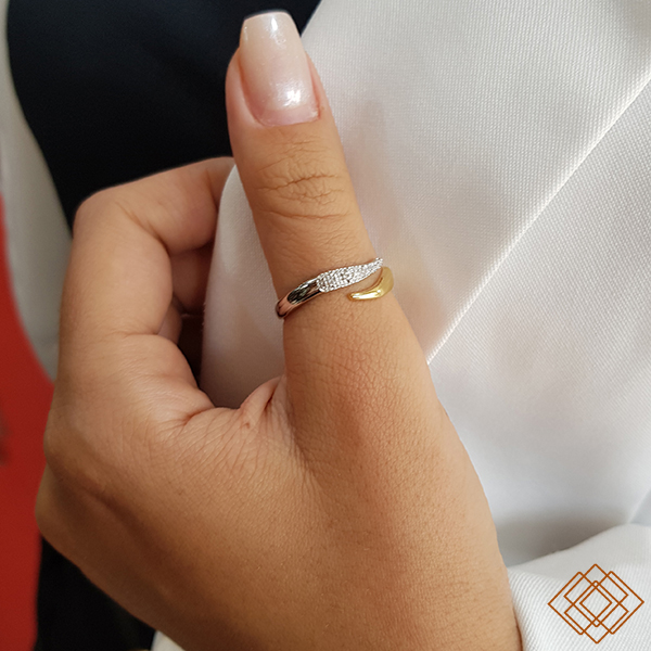 Anel Duo Ouro 18k Amarelo e Branco