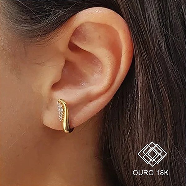 Brinco Bold em Ouro 18k e Topázio