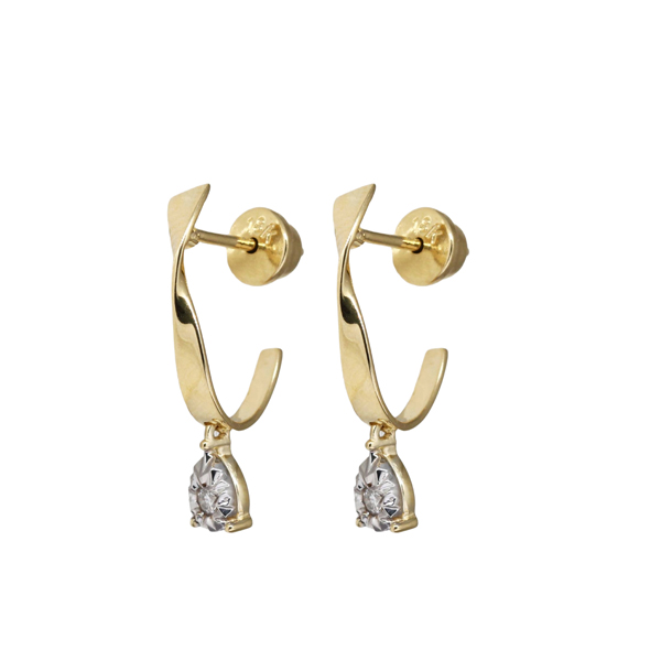 Brinco Ouro 18k com Pingente Topázio
