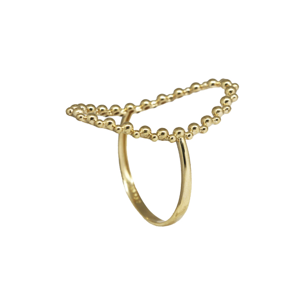 Anel Oval Esferas em Ouro 18k