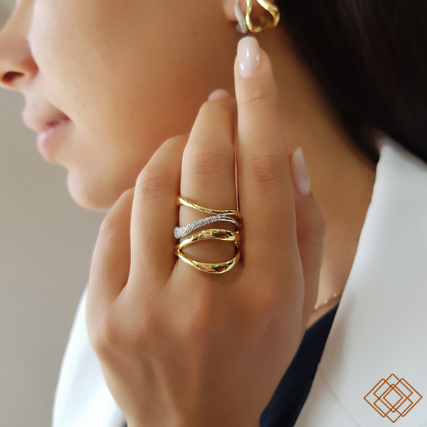 Anel 2 Tons Ouro 18k