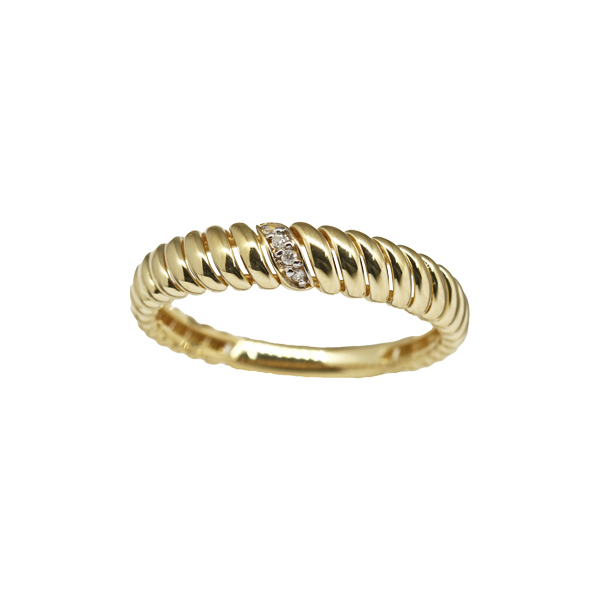 Anel Torçido Ouro 18k e Diamante