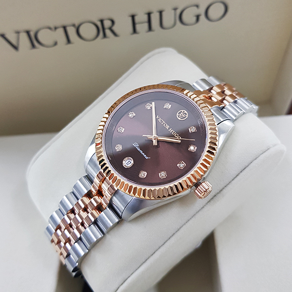 Relógio Victor Hugo Diamond Sapphire Crystal VFTSS1001 N1SR