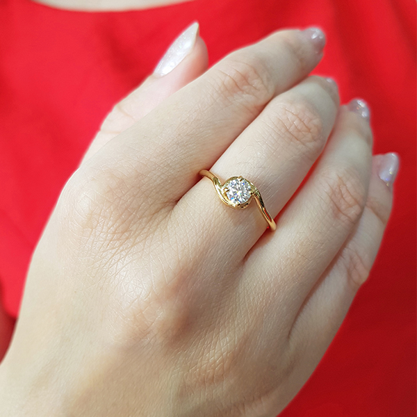 Anel Solitário Ouro 18k - Diamante Laboratório 47 Pts