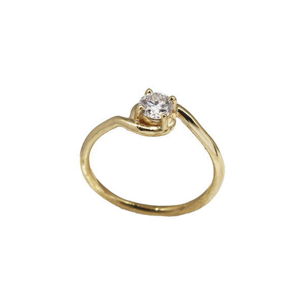 Anel Solitário Ouro 18k e Moissanite 5mm