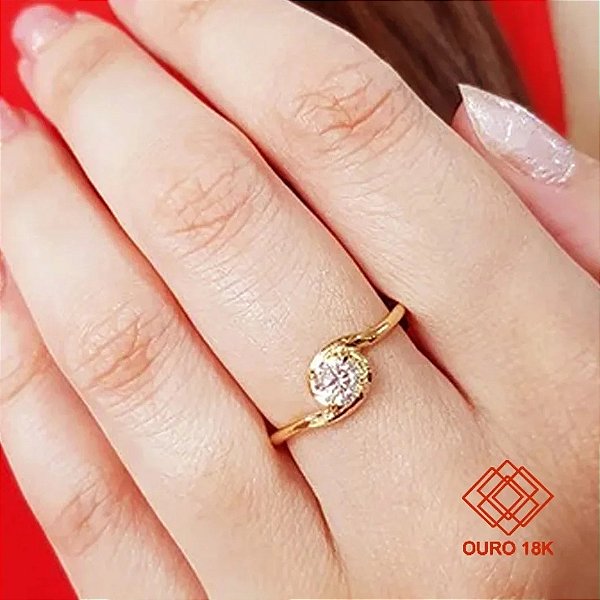 Anel Solitário Ouro 18k - Diamante Laboratório 47 Pts