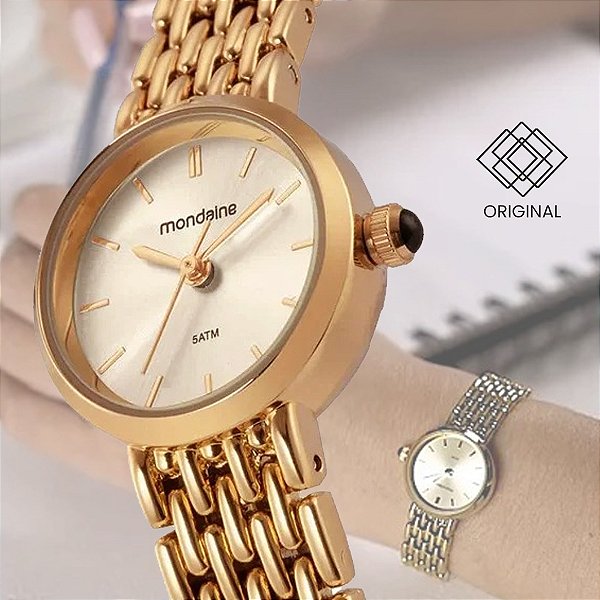 Relógio Mondaine Feminino Dourado 32868lpmvdm1