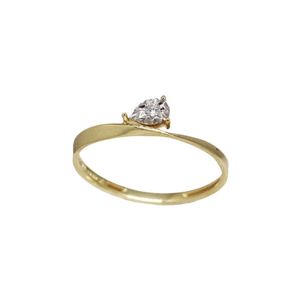 Anel Solitário Ouro 18k Diamante