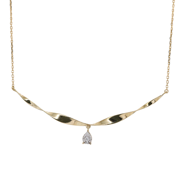 Gargantilha Choker Torcida Ouro 18k Diamante
