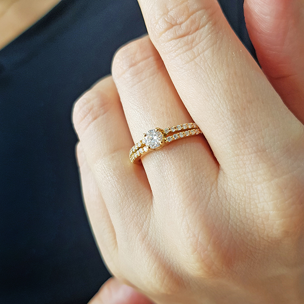 Anel Solitário Ouro 18k Diamante Laboratório