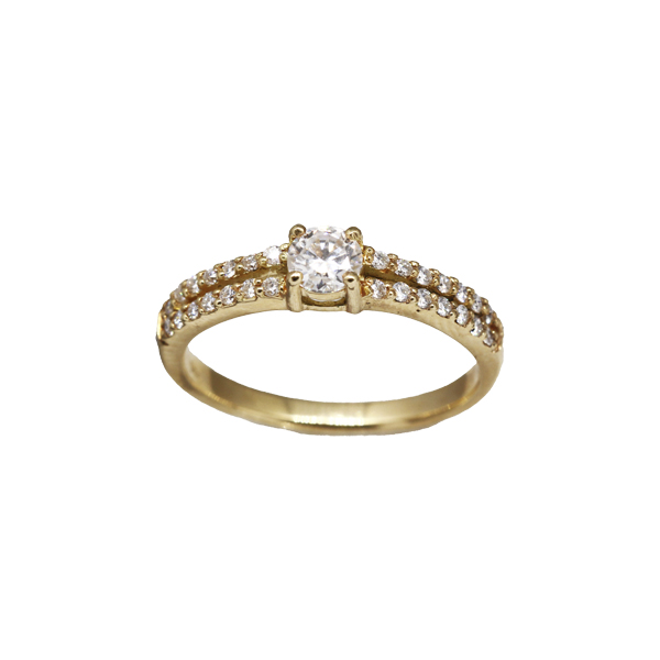 Anel Solitário Ouro 18k e Moissanite