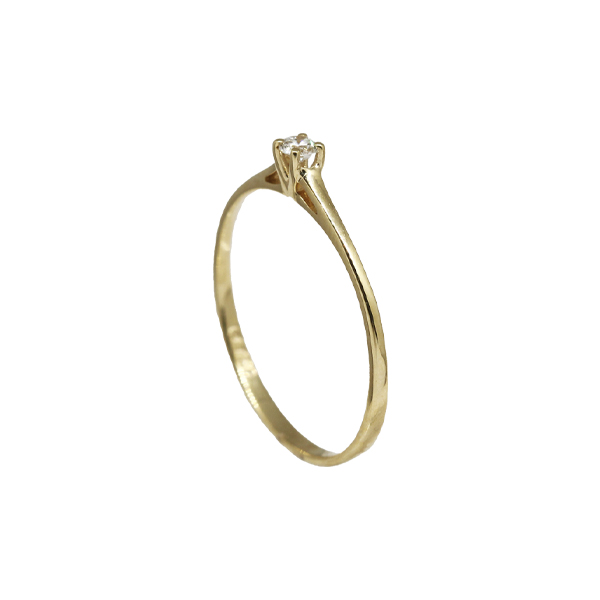 Anel Solitário Ouro 18k Diamante 5pts