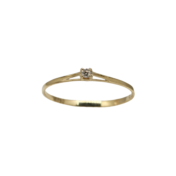 Anel Solitário Ouro 18k Diamante 5pts