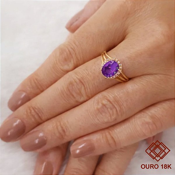 Anel Formatura Feminino História Ouro 18k - Sem emblema