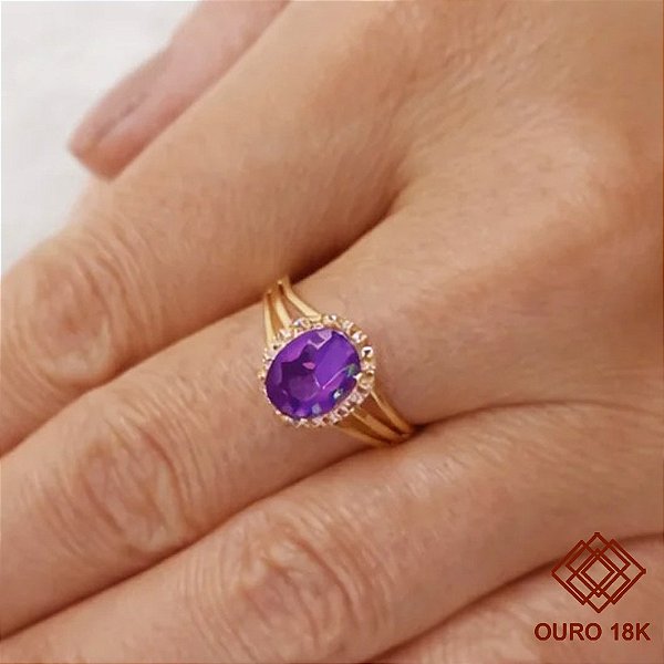 Anel Formatura Feminino Letras Ouro 18k - Sem emblema