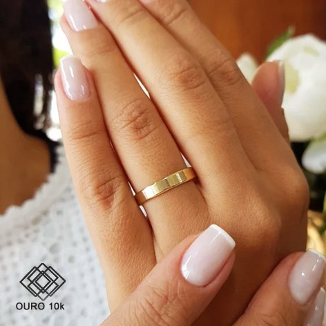1 Aliança Casamento Ouro 10k