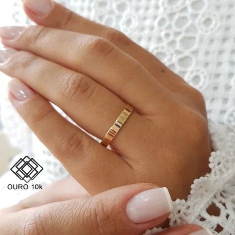 1 Aliança Casamento Ouro 10k
