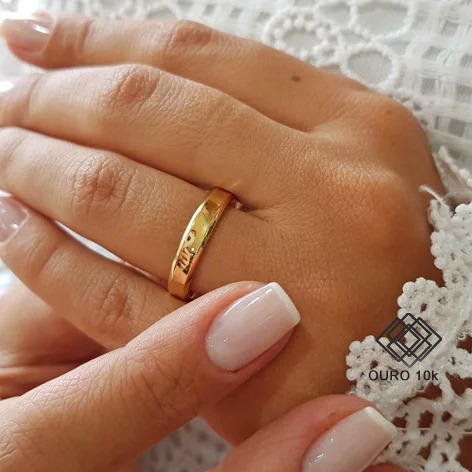 1 Aliança Casamento Ouro 10k