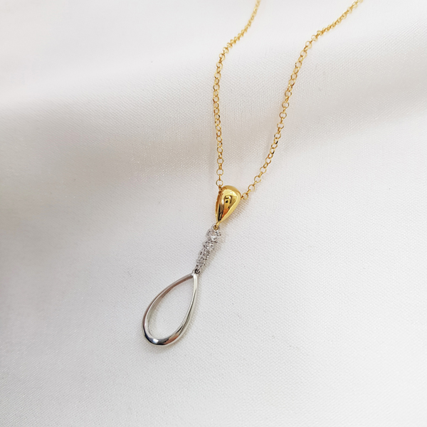 Gargantilha Dois Tons Ouro 18k e Topázio