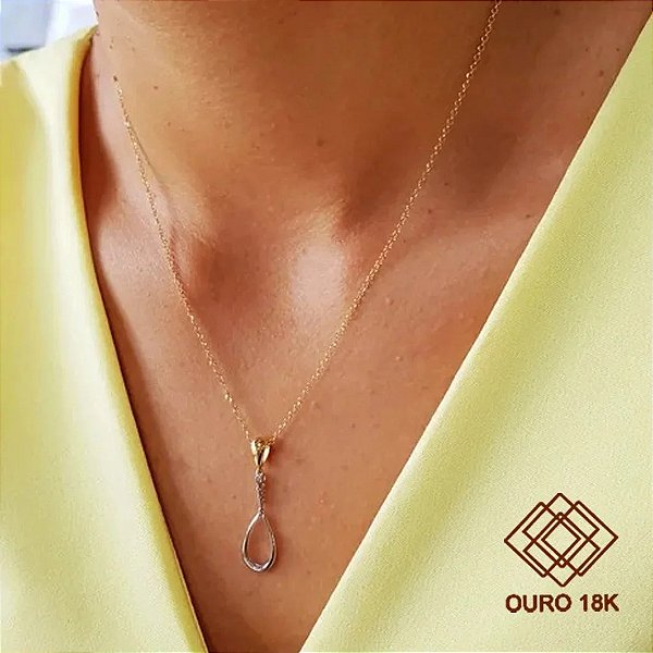Gargantilha Dois Tons Ouro 18k e Topázio