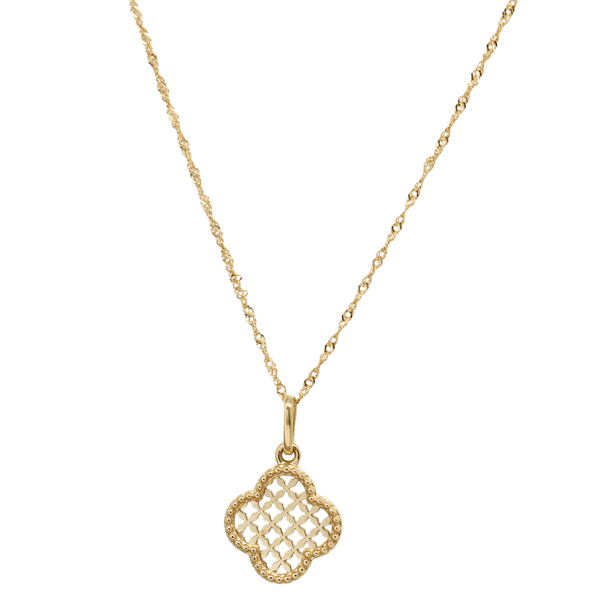 Gargantilha Pingente Trevo Ouro 18k