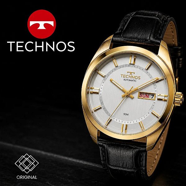 Relógio Technos Masculino Automático Dourado 8205ow/0k