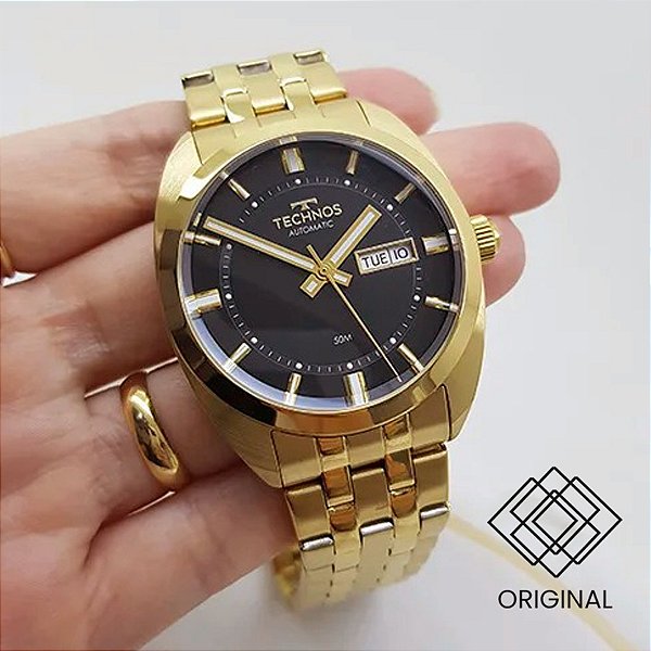 Relógio Technos Masculino Automatico Dourado 8205or/1p