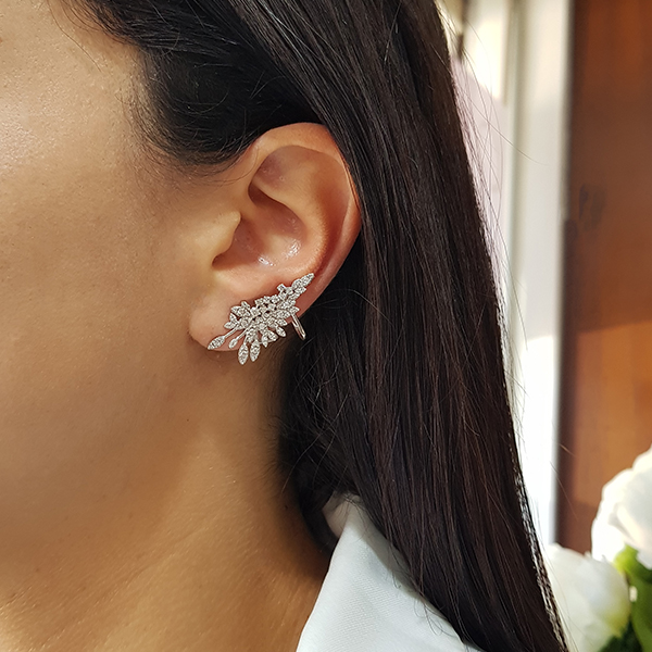Brinco Ear Cuff Prata 925 Zircônias