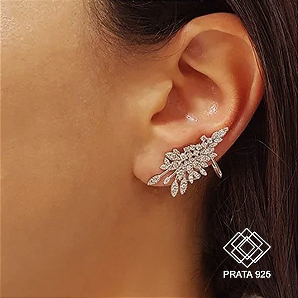 Brinco Ear Cuff Prata 925 Zircônias