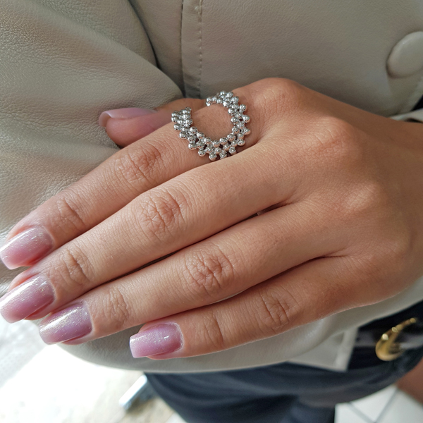 Anel Esferas Prata 925