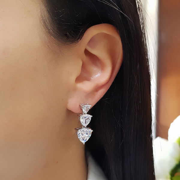 Brinco Trio Prata 925 Zircônia